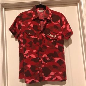 Bape red camo shirt og L